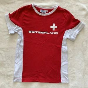 Kids Switzerland Country Flag Red T-shirt 5T.